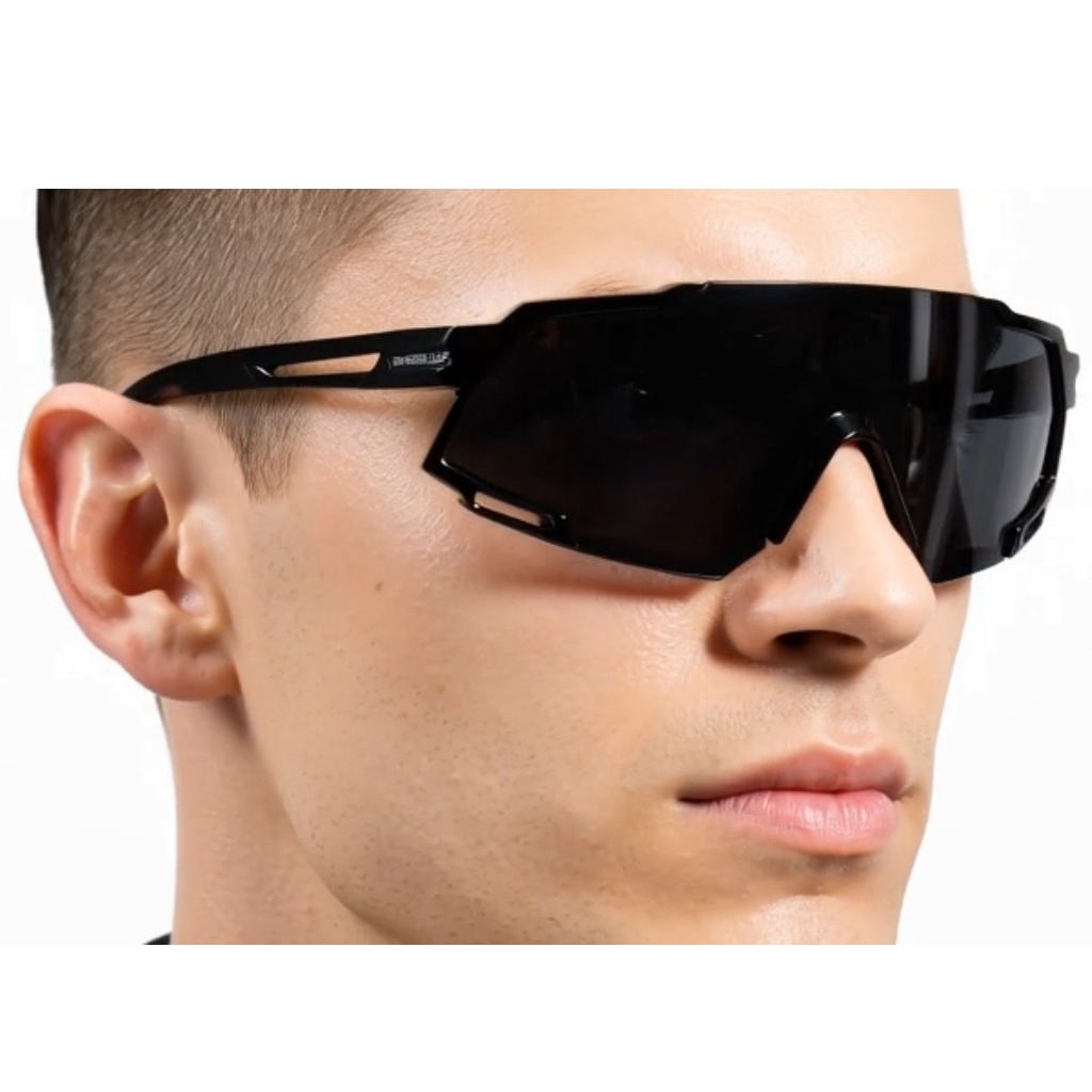 Polarized Sunglasses Black Lens Sports Eyewear Uv Protection Shield Lentes Gafas